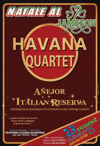 Havana Quartet al Jameson di Salve