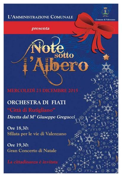 «Note sotto l’Albero» a VALENZANO con il  Gran Concerto Bandistico «Città di RUTIGLIANO» diretto dal M° Giuseppe GREGUCCI