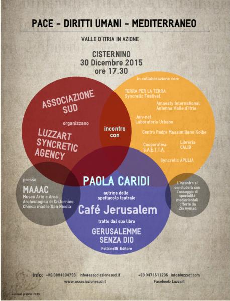 PACE - DIRITTI UMANI - MEDITERRANEO - Incontro con Paola CARIDI