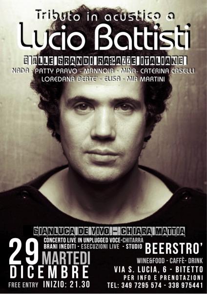 Tributo in acustico a Lucio Battisti e alle Grandi ragazze italiane Beerstrò (Bitetto)