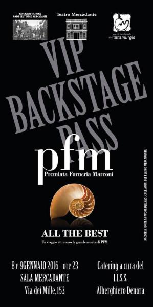 Backstage VIP con la PFM