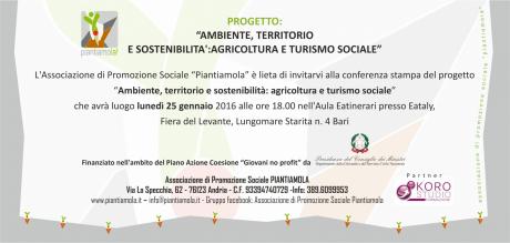 Conferenza stampa/evento del progetto "Ambiente, territorio e sostenibilità: agricoltura e turismo sociale