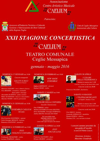 XXII Stagione Concertistica Caelium