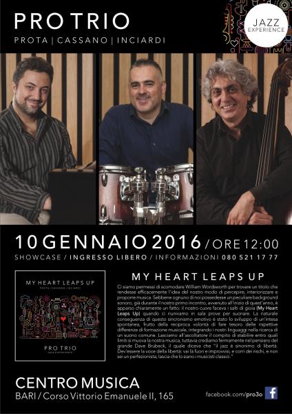 PROTRIO presenta il nuovo album MY HEART LEAPS UP: showcase presso CENTRO MUSICA
