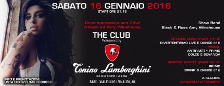 Sabato 16 Gennaio The Club Tonino Lamborghini // ingresso in lista Discipio