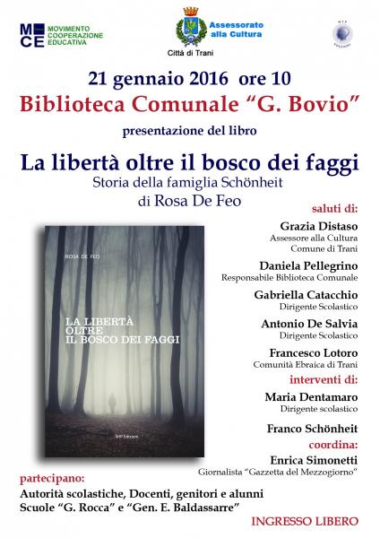 Presentazione del libro “La libertà oltre il bosco dei faggi” di Rosa De Feo