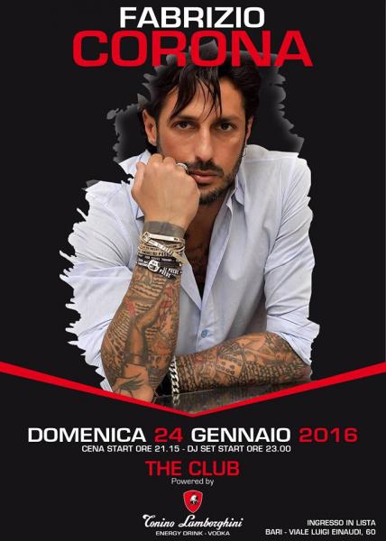 Fabrizio Corona at Tonino Lamborghini  (ex Gilda)