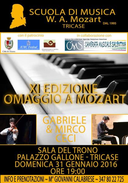 XI Edizione OMAGGIO a MOZART con Gabriele e Mirco CECI