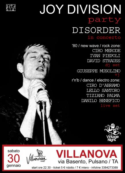Joy Division Party! con Disorder in concerto + Double Zone Dj Set