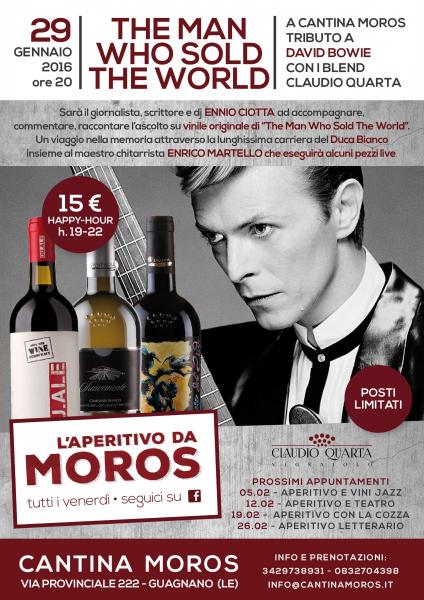 The Man Who Sold The World: a Cantina Moros Tributo a David Bowie con i Blend  Claudio Quarta
