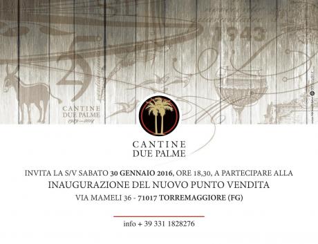 Anche a Torremaggiore un wine store targato Cantine Due Palme