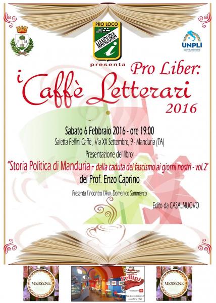 Pro Liber: Caffè Letterari 2016