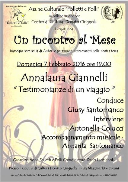 Un incontro al Mese con Annalaura Giannelli
