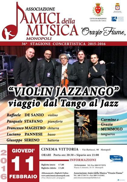 "Violin Jazzango" viaggio dal Tango al Jazz