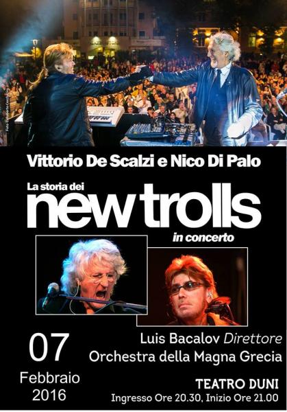 La Storia dei New Trolls in concerto Vittorio De Scalzi e Nico Di Palo. Luis Bacalov – Direttore