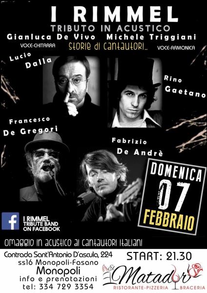 I Rimmel: Tributo ai Cantautori Italiani: De Gregori-de Andre'-lucio Dalla-rinogaetano