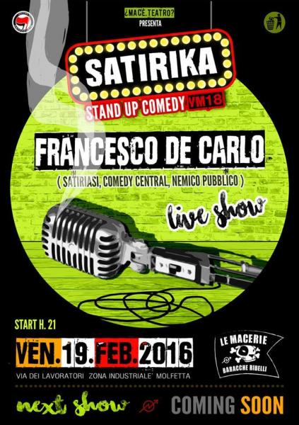 SATIRIKA con FRANCESCO DE CARLO