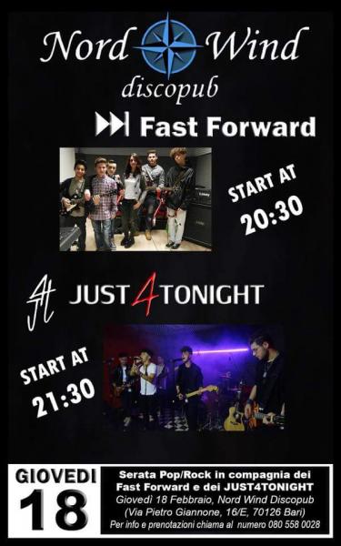 Just4Tonight (Pop Rock) + Fast Forward in concerto al Nordwind