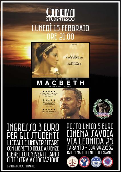 "Macbeth" in rassegna al cinema Savoia