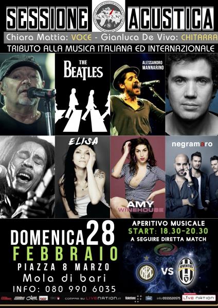 Acoustic Session.. (Tributo alla musica italiana ed internazionale) APERITIVO 18.30 @ North Zone (Mola di Bari)