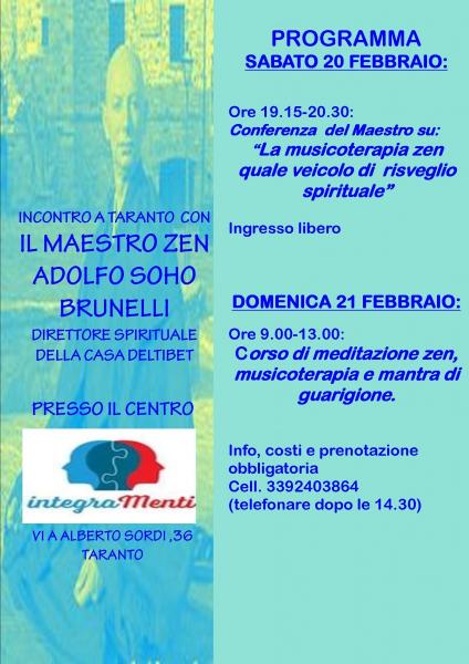Incontro a Taranto con il Maestro zen Adolfo Soho Brunelli