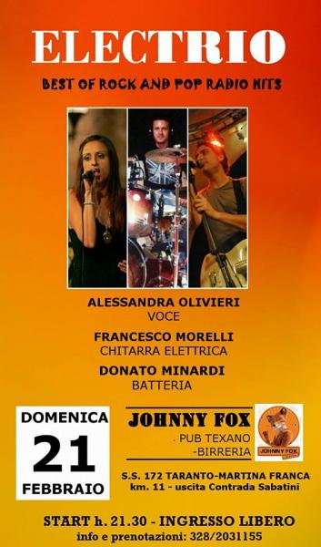 ElecTRIO in concerto al JOHNNY FOX
