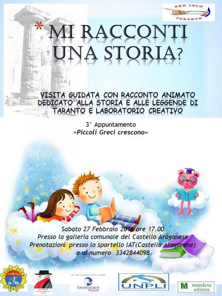 3° appuntamento "Mi racconti una storia? Piccoli greci crescono