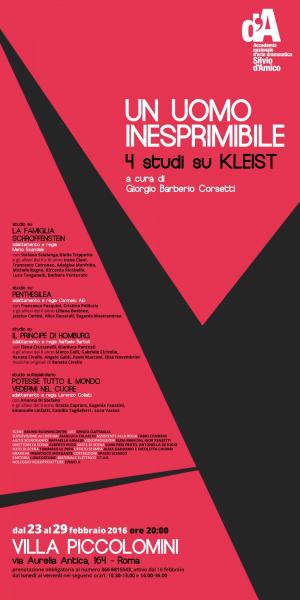 "Un uomo inesprimibile - 4 studi su Kleist" a cura di Giorgio Barberio Corsetti