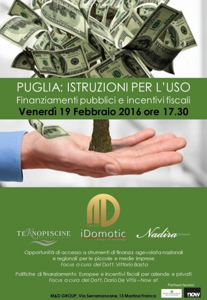 Puglia: istruzioni per l'uso - Finanziamenti pubblici e fiscalità
