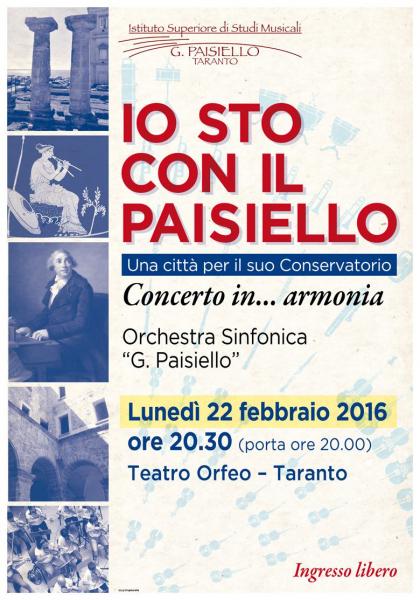 Taranto in Armonia il Teatro Orfeo e L’Orchestra Sinfonica del Paisiello in concerto per la Città.