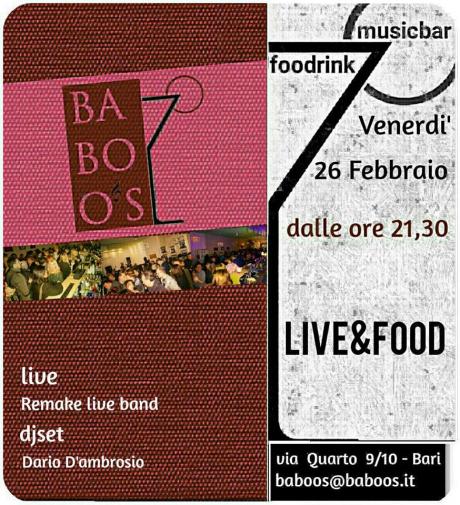 Live & Food al Baboo's