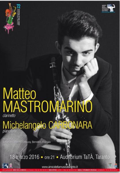 Matteo Mastromarino, Clarinetto - Michelangelo Carbonara, Pianoforte