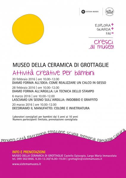 ESPLORA + GUARDA + FAI = Cresci … al Museo! Attività creative per bambini