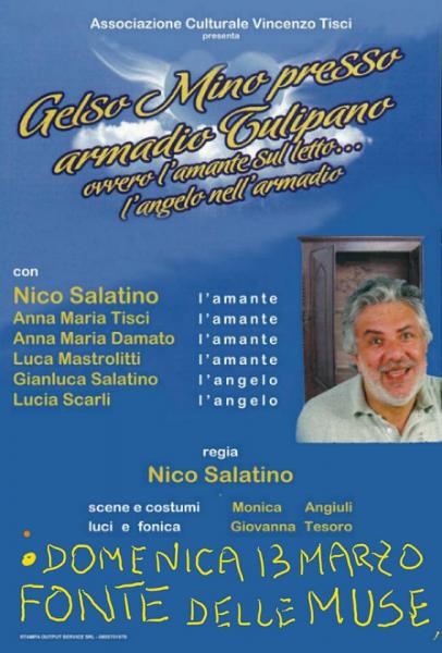 La Fonte delle Muse        "NICO SALATINO" debutta con la nuova COMMEDIA COMICA Domenica 13 Marzo 2016