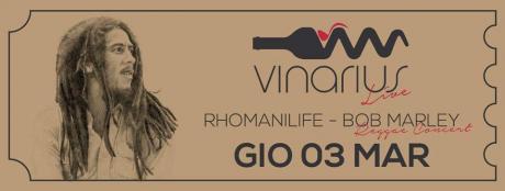 Giovedi 3 marzo sul palco del Vinarius concerto raggae con i "Rhomanife" tributo a Bob Marley & more