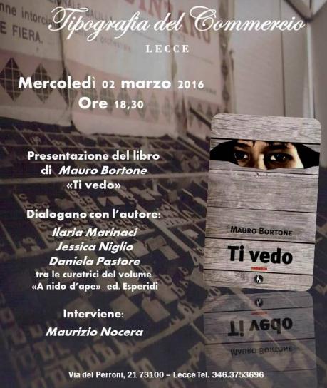 Presentazione del libro di Mauro Bortone " Ti vedo"