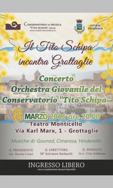 Il Tito Schipa incontra Grottaglie. Concerto dell'Orchestra Giovanile