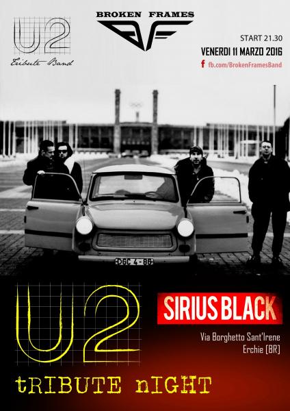 U2 TRIBUTE NIGHT - Broken Frames U2 TRIBUTE BAND