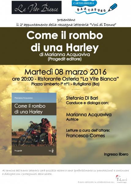 "Come il Rombo di Una Harley" - Presentazione del Libro di Marianna Acquaviva
