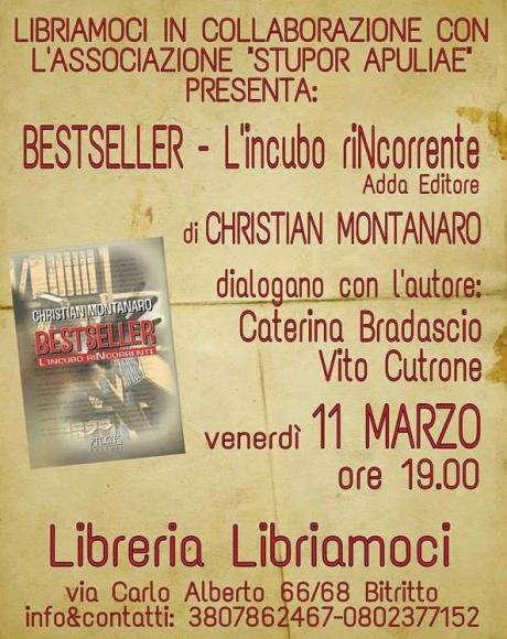 Presentazione romanzo "Bestseller - l'incubo riNcorrente"