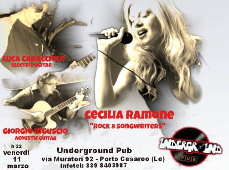 Concerto di Cecilia Ramone "Rock & songwriters" - venerdì 11 marzo all'Underground Pub