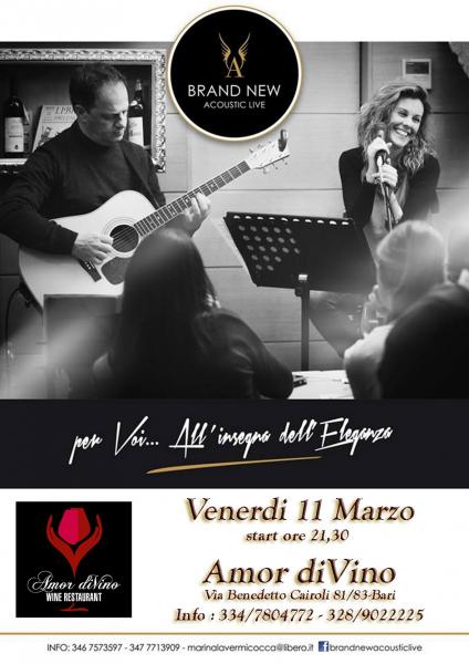 "Brand New Acoustic Live" at Amor DiVino-Bari