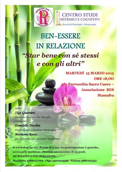 BEN-ESSERE IN RELAZIONE. ''Star bene con sé stessi e con gli altri''