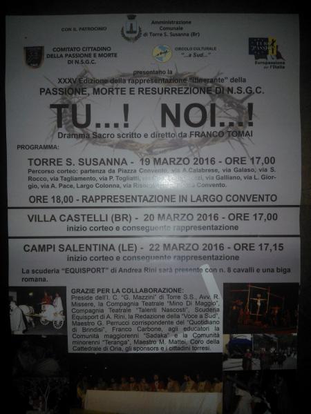 TU...! NOI...! Rappresentazione Sacra della Passione, Morte e Risurrezione di Cristo