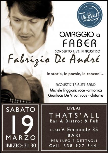 Omaggio a Fabrizio De Andrè: Le storie, le poesie, le canzoni