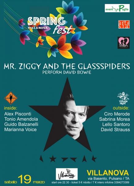 Spring Fest 2016: La notte del Duca Bianco - Tributo a David Bowie con Mr. Ziggy and the glassspiders in concerto + Double Zone Dj Set