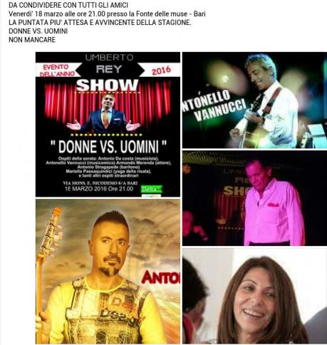 Talk di "Umberto Rey Show" Alla Fonte Delle Muse di Bari.