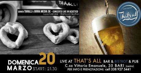 In occasione della primavera... Concerto musica live in acustico @ That's All