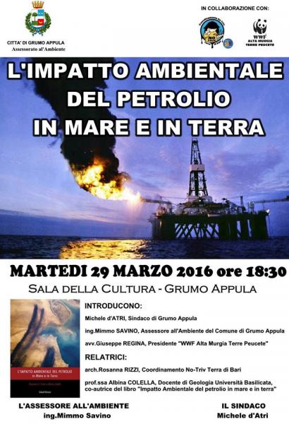 L'impatto ambientale del petrolio in mare ed in terra