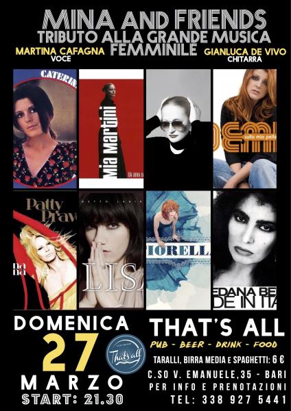 Mina & Friends: Tributo alla grande musica femminile